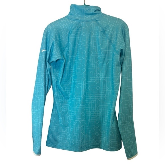 Nike Baby Blue with White Geometric Pattern Dri-Fit Half Zip Size M - Picture 8 of 15